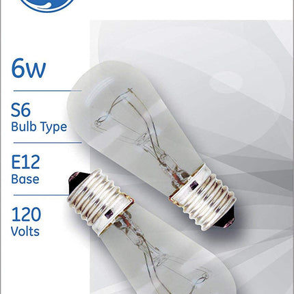 GE Lighting 15820 Luz indicadora de 6 vatios S6 paquete de 2