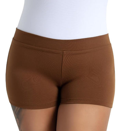 Capezio Women's Boy Cut Low Rise Shorts, Brown, S