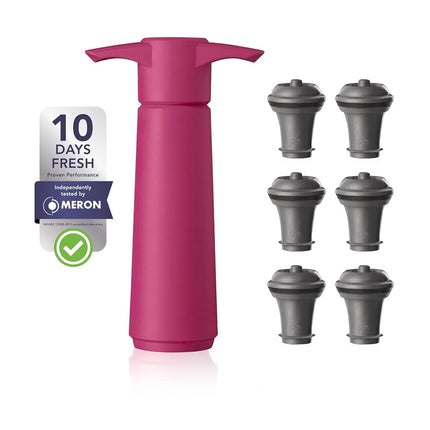 Vacu Vin Original Wine Saver with 6 Vacuum Bottle 