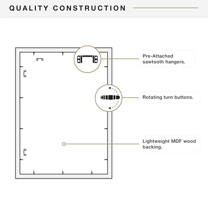 MCS Studio Gallery 24x32 Poster Frame, Display Pictures 20x28 With Mat or 24x32 Without Mat, Vertical & Horizontal Wall Hanging Large Picture Frame for Photos & Posters, Black (1-Pack)