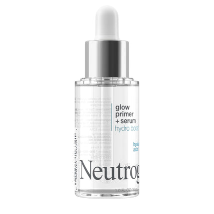 Neutrogena Hydro Boost Glow Booster Primer y Sérum, Sérum Facial Hidratante y Humectante Híbrido, Infundido con Ácido Hialurónico Purificado y Diseñado para Hidratar Instantáneamente, 1.0 fl. oz