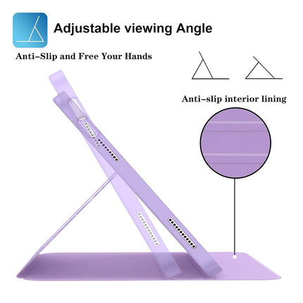Supveco Case for ipad 10th Generation 10.9 Inch 2022 with Pencil Holder-[Support Apple Pencil 1st Gen+Auto Wake/Sleep],Premium Folio Stand Case with Soft TPU Back Cover for iPad 10th Gen-Lilac Book