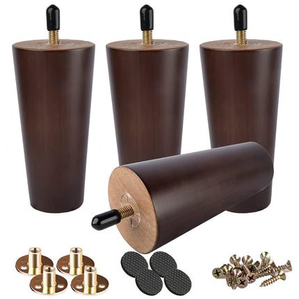 Btowin 10 inch Solid Wood Tapered Furniture Legs S
