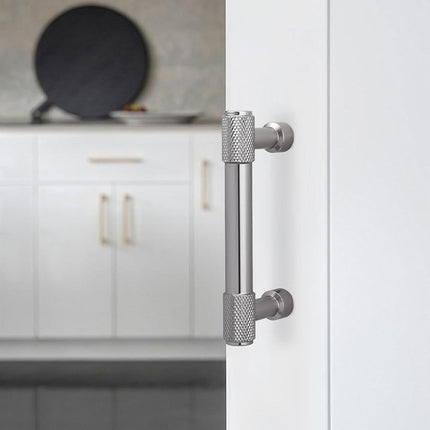 BUKOBYHE 10 Pack 3Inch(76mm) Brushed Satin Nickel Kitchen Cabinet Handles Knurled Cabinet Pulls Drawer Pulls Kitchen Hardware