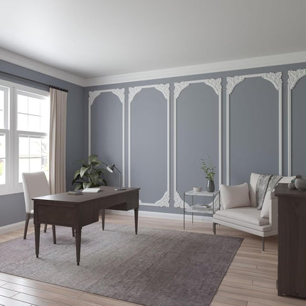 Ekena PML11X11LA W x 11 3/4" H Lanarkshire Panel Moulding Corner, Primed