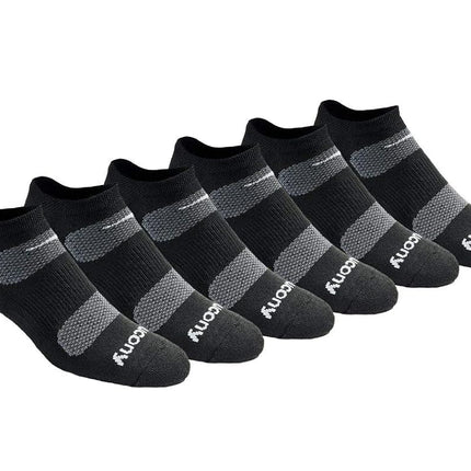 Saucony Men's Saucony Men's 6 Pair Performance Comfort Fit No-show Socks, Black Basic (6 Pairs), L UK