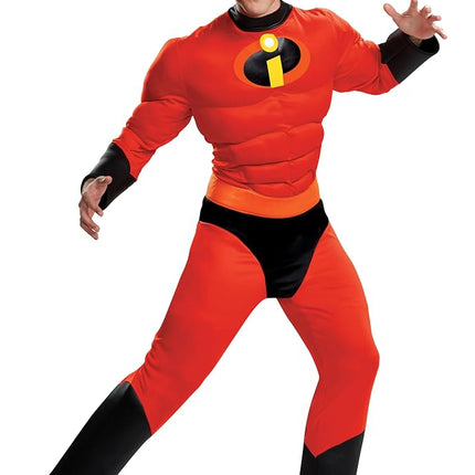 Disguise 66844C Mr. Incredible Classic Muscle Adult Costume Disney Sized, Red, XX-Large (50-52)