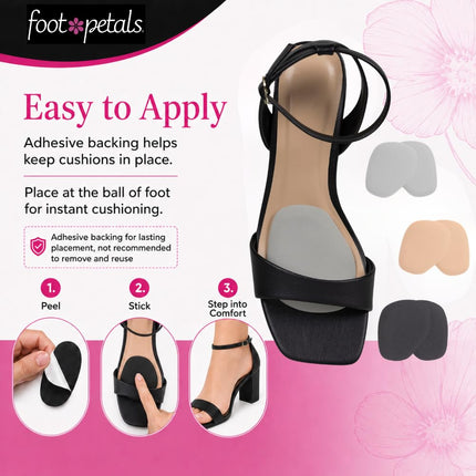 Foot Petals Women's Round, Ball of Foot Cushion, Black/Grey/Khaki Combo, One Size, Black/Grey/Khaki Combo, One Size