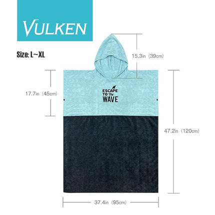 VULKEN Portable Changing Robe, Surf Poncho for Beach & Water Activities