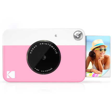 KODAK Printomatic Full-Color Instant Print Digital Camera, Zink 2x3" (5.1x7.5 cm) Sticky-Back Photo Paper, 5MP, Portable, Creative Fun Gift for Birthday, Christmas, Holiday, Pink