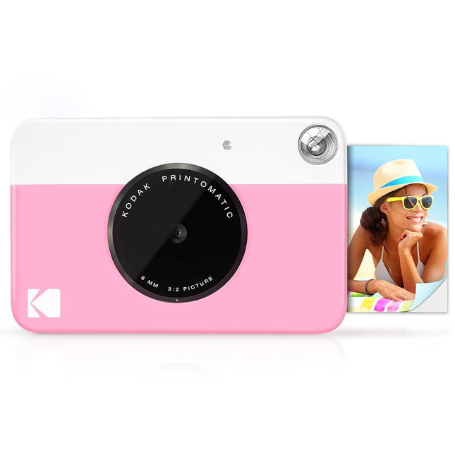 KODAK Printomatic Full-Color Instant Print Digital Camera, Zink 2x3" (5.1x7.5 cm) Sticky-Back Photo Paper, 5MP, Portable, Creative Fun Gift for Birthday, Christmas, Holiday, Pink