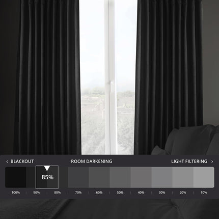 HPD Half Price Drapes Extra Wide Linen Room Darkening Curtain (1 Panel) 100 X 96, BOCH-LN21333-96-DW, Essential Black