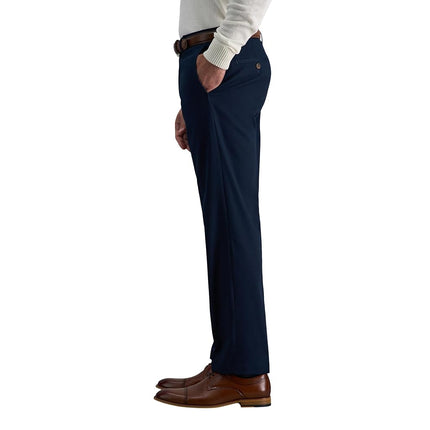 Haggar Men's Premium No Iron Khaki Stretch Straight Fit Flat Front Pant Dark Navy 32x29