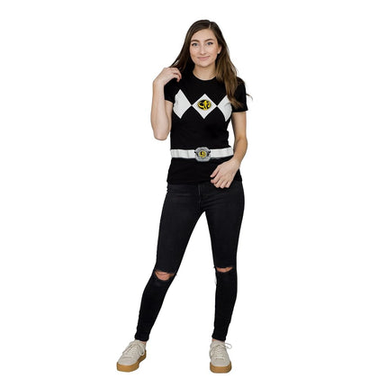 Power Rangers Black Costume T-Shirt(Black,Small)