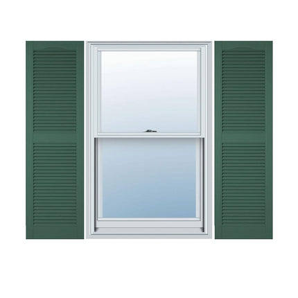 Ekena Millwork LL1C12X02400BD 12" W x 24" H Open Shutters with Center Slits Lifetime Vinyl Top with Fastener (Pair) Bordeaux