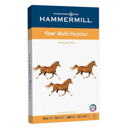 Hammermill Printer Paper, Fore Multipurpose 24 lb Copy Paper, 8.5 x 14-1 Ream (500 Sheets) - 96 Bright, Made in the USA, 101279R