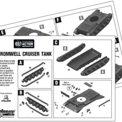 Warlord Games Cromwell Cruiser Tank - 1:56 British Army Plastic Scale Model Tank for Bolt Action Highly Detailed World War 2 Miniatures