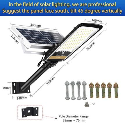 RuoKid Solar Street Light Outdoor Lamp, 16000lm IP67 Waterproof with Anti-Broken Remote Control Mounting Bracket, Dusk to Dawn Security LED Flood Light for Yard, Garden, etc.