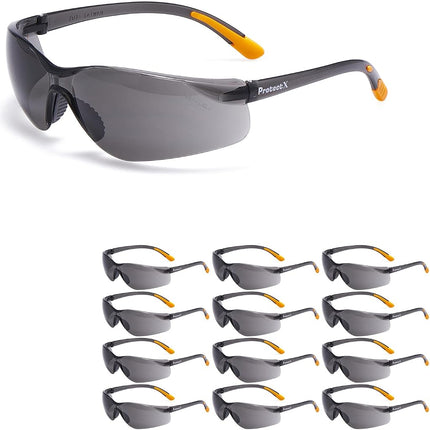 ProtectX 12-Pack Safety Glasses for Men & Women, S