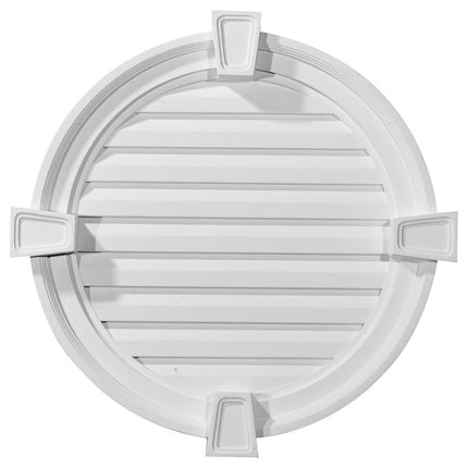 22" H x 22" W x 2.13" D Round Gable Vent with Keystones