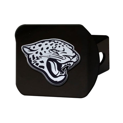 FANMATS 21543 Jacksonville Jaguars Black Metal Hitch Cover with Metal Chrome 3D Emblem