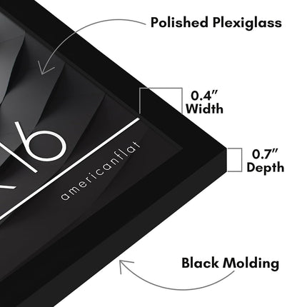 Americanflat 11x16 Picture Frame with Polished Plexiglass - Streamline Collection - Thin Border Picture Frame for Wall Display - Hanging Hardware Included - Black