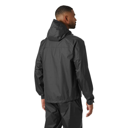 Helly Hansen Men's Loke Lightweight Hooded Waterproof Windproof Breathable Rain Coat Jacket, 990 Black, X-Large
