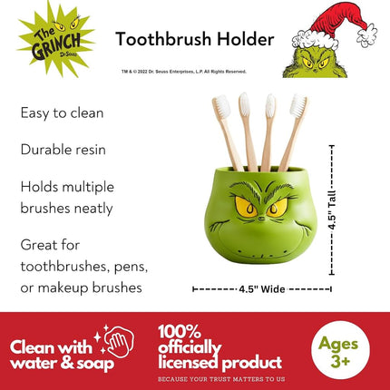 Collectibles Dr. Seuss' The Grinch Holiday Christmas Toothbrush Holder - Makeup Brushes/Pens Tumbler, (Officially Licensed Product) by Franco
