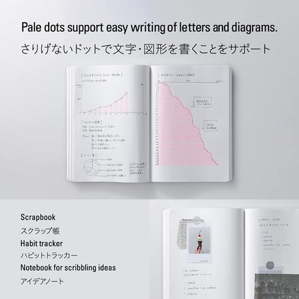 Nitoms S4148 STALOGY Notebook, A5, Dot Squared, 365 Days Notebook, Red