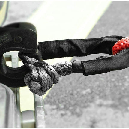 Synthetic Soft Shackle - 7/16 Inch X 22 Inch 35,000lbs Breaking Strength, UHMWPE Rope Shackle with Protective Sleeves for Sailing SUV ATV 4x4 Truck Jeep Recovery Towing, Gray