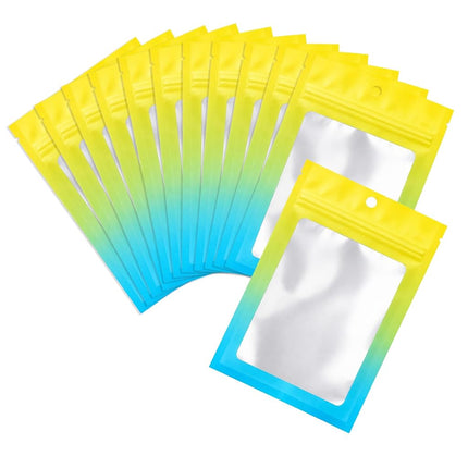 100 Pcs Gradient Colors Resealable Mylar Bags (Yel