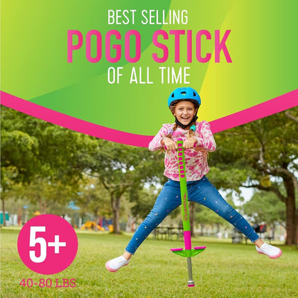 Flybar Maverick Pogo Stick for Kids Ages 5+, 40 to 80 Pounds, Perfect for Beginners, Easy Grip Handles, Anti-Slip Pegs, Outdoor Jumper Toys for Boys & Girls, Outside Toys for Kids