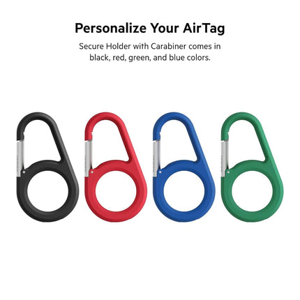 Belkin AirTag Case with Carabiner, Secure Holder Protective Cover for Air Tag with Scratch Resistance Accessory - (Black)