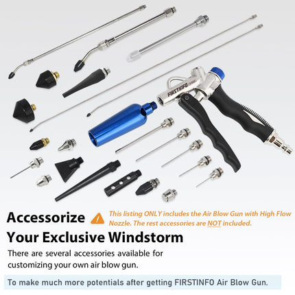 FIRSTINFO Two Way Air Blow Gun with Adjustable Air Flow and High Flow Nozzle