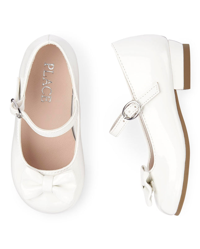 The Children's Place Girls' Dressy Ballet Flat Sandal, White, TDDLR 10 M US Little Kid