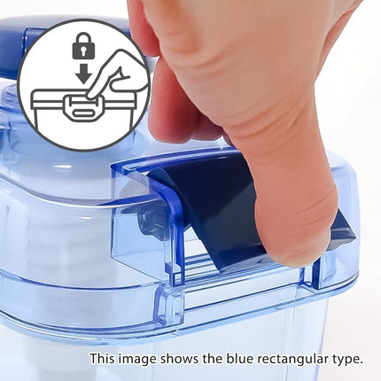 Instant Pickle Maker Vegetable Press Tsukemono Container Round Made in Japan BPA Free (Blue, 1.6L)