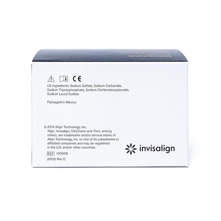 Cristaux de nettoyage Invisalign® pour aligneurs et gouttières transparents avec boîte, (50 sachets)