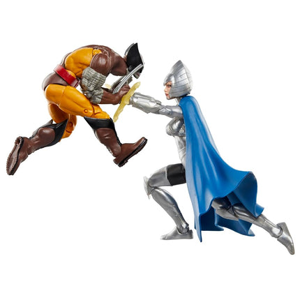 Marvel Hasbro Legends Series Wolverine and Lilandra Neramani 2 Pack 6" Adult Collectible Figures 50th Anniversary Comic Book, Blue, Yellow, White, Gold