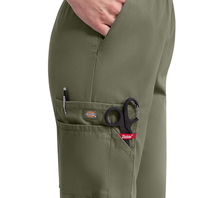 Dickies Women's Signature Elastic Waist Scrubs Pant Medical, Olive, 4X-Large Plus