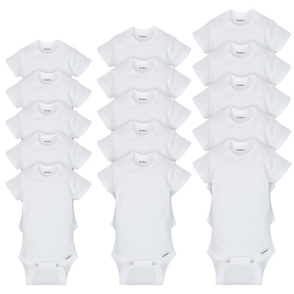 Gerber Kid's 15 Piece Grow with Me Onesies in 3 Sizes Underwear, White, 0-3 Months/3-6 Months/6-9 Months