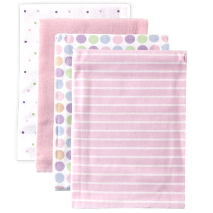Luvable Friends 4-Pack Flannel Receiving Blankets,