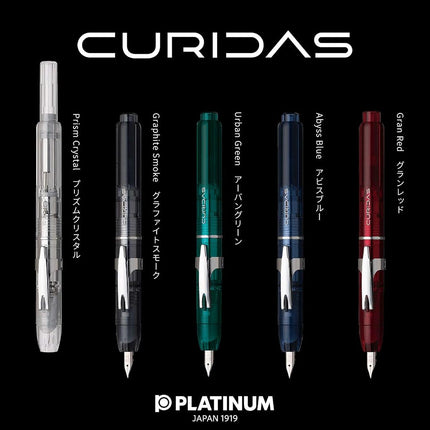 PLATINUM Curidas PKN7000-43EF Fountain Pen/EF Extra Fine/Retractable/Green/Handmade/with Gift Box/Fountain Pen, Pack of 1
