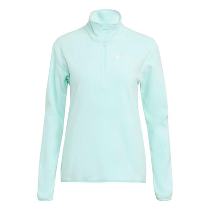 adidas Women's Terrex Multi Essentials Half Zip Fleece Jacket, semi flash aqua, S
