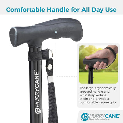 HurryCane Freedom Edition Folding Cane with T Handle, Pathfinder Purple