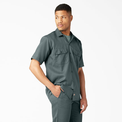 Dickies Men's Short Sleeve Work Shirt, Lincoln Green, S