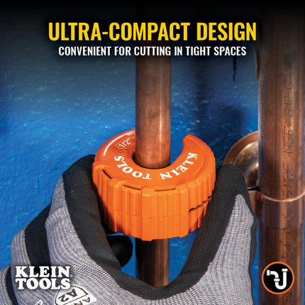 Klein Tools 50055 C-Style Copper Tubing Pipe Cutter Tool, 1/2-Inch Cutting Capacity, Ultra-Compact Design for Tight Spaces