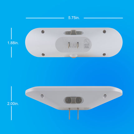 GE Ultrabrite Barre lumineuse LED Veilleuse, 100 lumens, Lot de 4, Capteur Crépuscule à l'aube, Interrupteur Auto/Marche/Arrêt, Prise, Idéal pour les espaces sombres, Chambre, Salle de bain, Cuisine, Couloir, Garage, Blanc, 62459