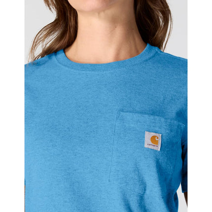 Carhartt Men's 106538 Relaxed Fit Lightweight Short-Sleeve Logo Graphic T-Shirt, Tranquil Blue Heather, XXXL Tall