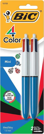 BIC 4-Color Mini Ball Pen, Medium Point (1.0mm), Assorted Ink, 2-Pack (MMNP21)