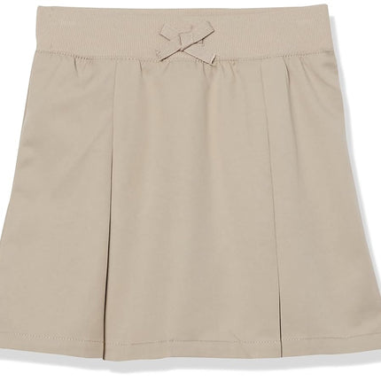 French Toast Girls' Pull-on Kick Pleat Scooter School Uniform Skirt, Khaki, 12 Plus